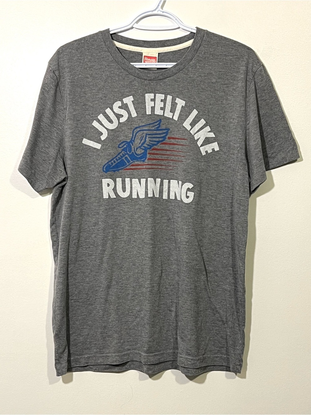 Homage I Just Felt Like Running T Shirt Mens Large Forrest Gump Movie Theme